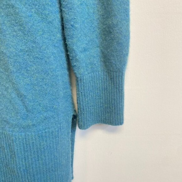 L.L. Bean 100% Cashmere Teal Cardigan Sweater - Picture 10 of 11